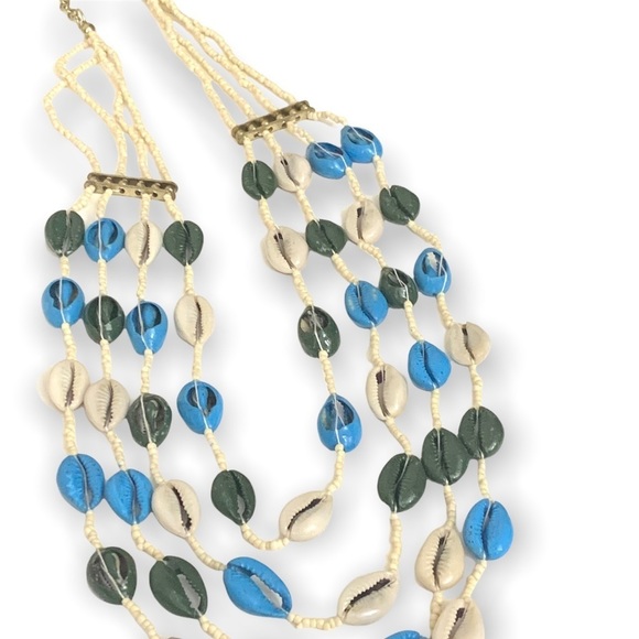 Natural Cowrie shells necklace cowrie shell multi strand beads necklace - Picture 4 of 7